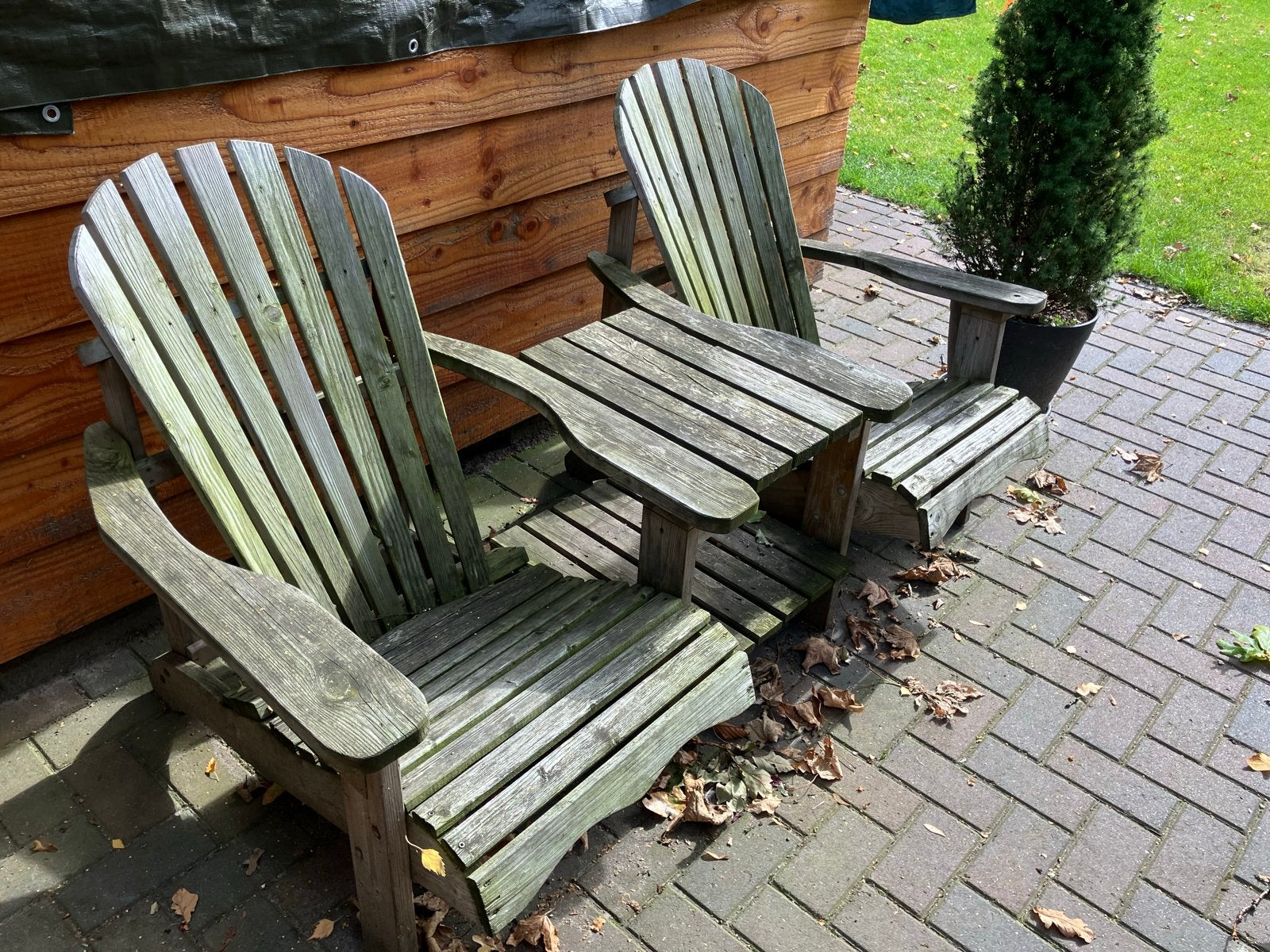 Houten Love Seat - Adirondack stijl, Ophalen, Gebruikt, Hout