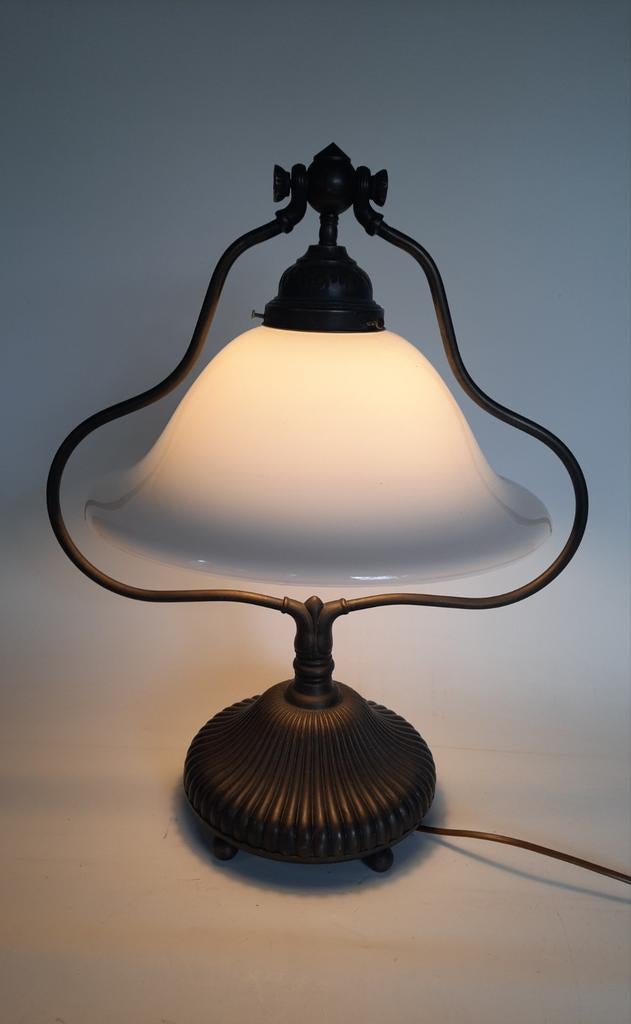 Boudoir tafellamp mooie patina, lees de beschrijving, Ophalen of Verzenden, Zo goed als nieuw, Glas, Minder dan 50 cm