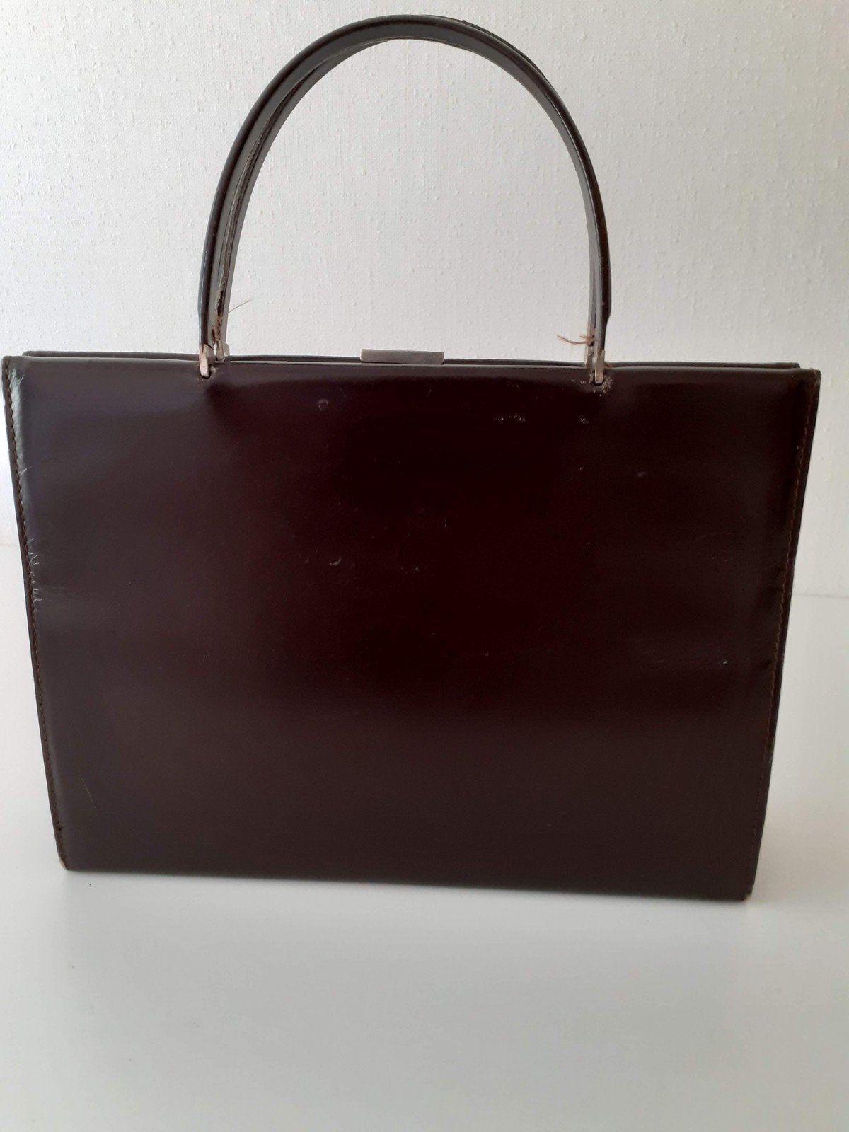 Vintage handtas TRETSOM, kleur bruin, Ophalen of Verzenden, Gebruikt, Bruin, Handtas