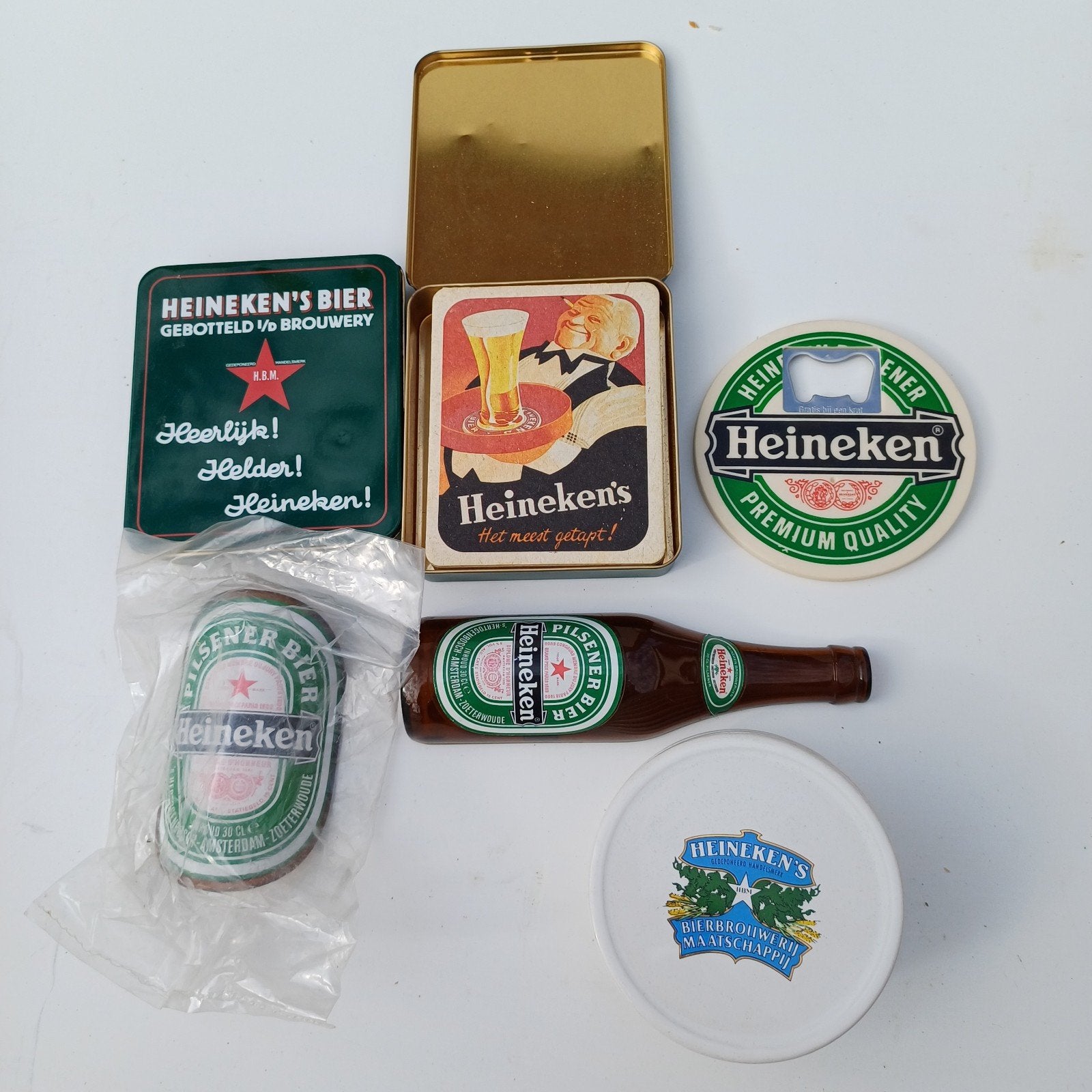 Set met Heineken reclame., Ophalen of Verzenden, Zo goed als nieuw, Reclamebord, Plaat of Schild, Heineken