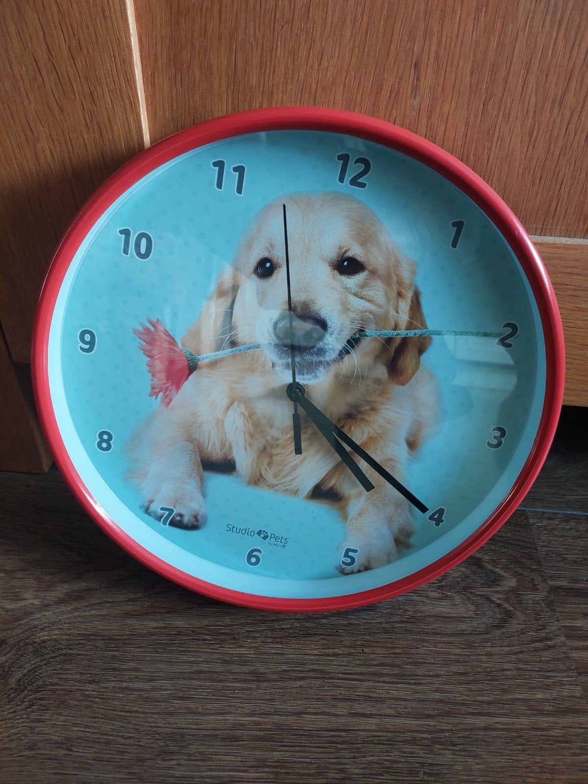 Leuke klok met afbeelding hond, Ophalen of Verzenden, Zo goed als nieuw, Klok