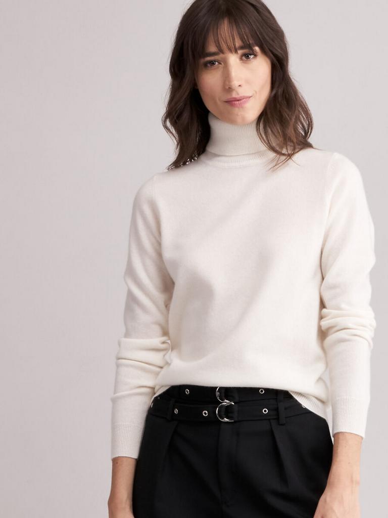 Repeat basic organic cashmere roll neck sweater €249,95, Kleding | Dames, Ophalen of Verzenden, Nieuw, Maat 36 (S), Beige