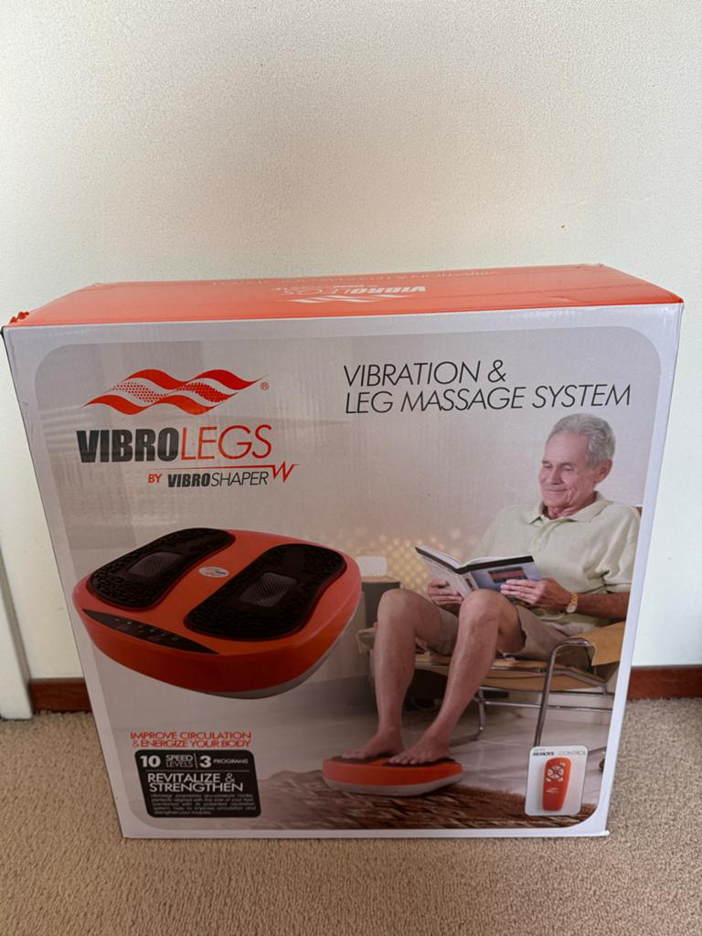 Vibrolegs Voetmassageapparaat met afstandsbediening en boekj, Sport en Fitness, Massageproducten, Ophalen, Zo goed als nieuw, Apparaat