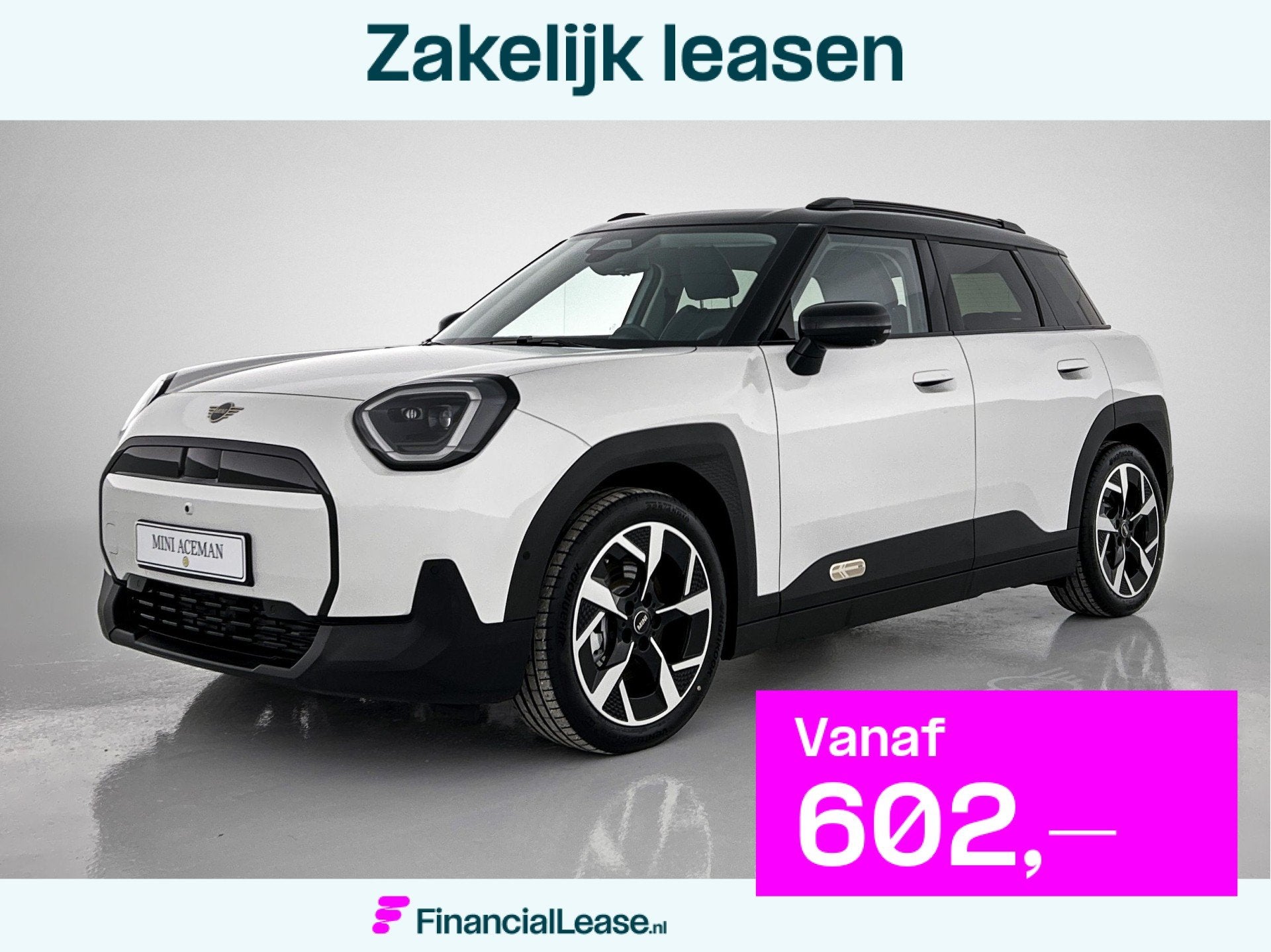 MINI Aceman E / Classic / Pakket L / 18 inch Slide Spoke 2-t, Dealer onderhouden, Stof, Zwart, Wit