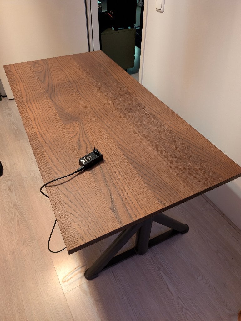 IKEA IDÅSEN Zit-Sta Bureau 160x80cm Bruin/Grijs, Zit-sta bureau, 160 cm, Hout, Bruin
