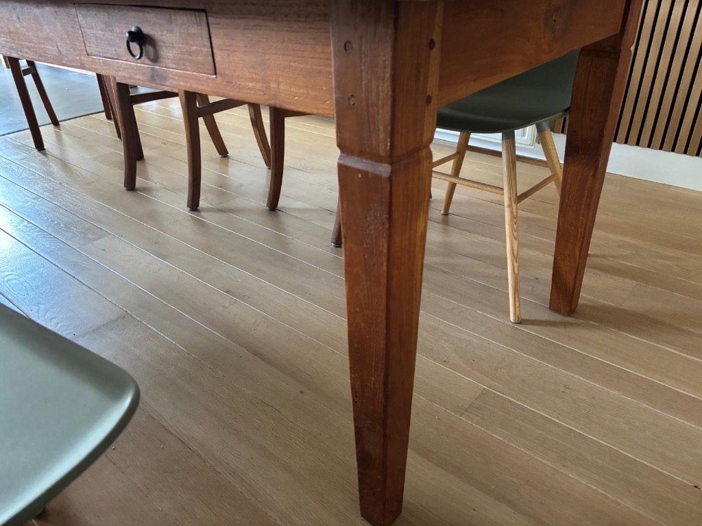 Eettafel, Huis en Inrichting, Tafels | Eettafels, Ophalen, Gebruikt, Teakhout, 200 cm of meer