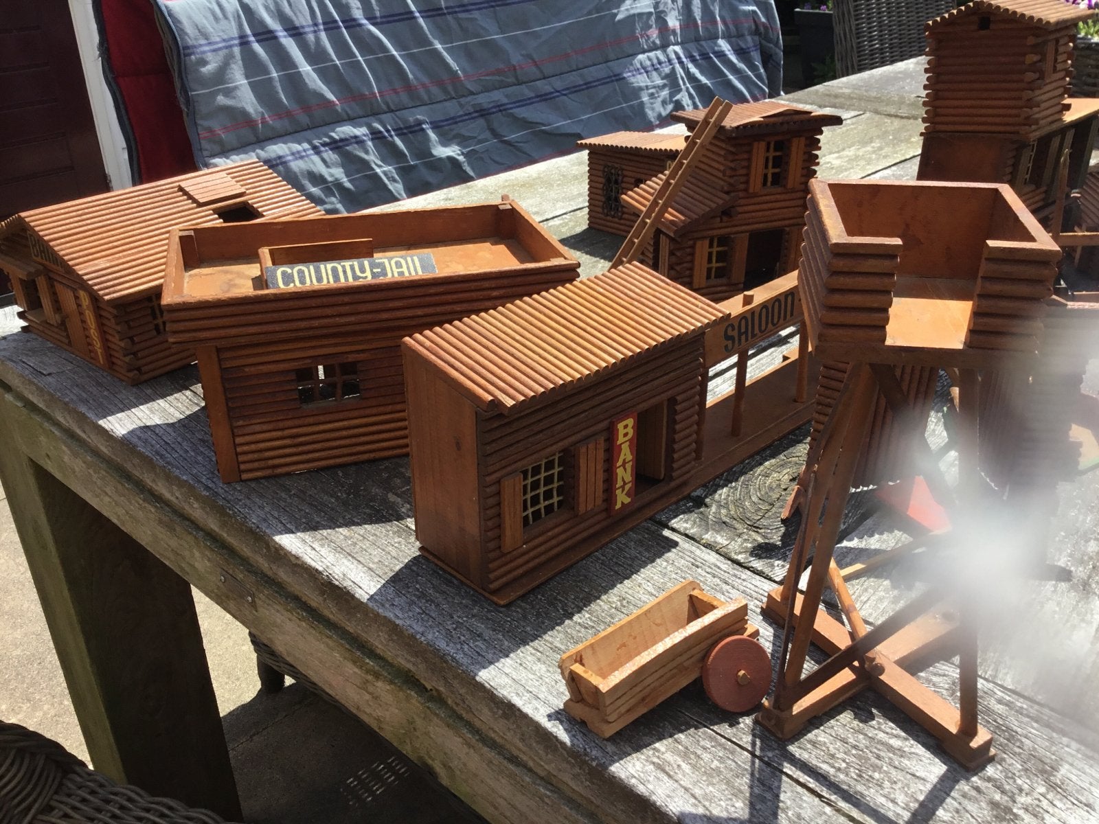 Vintage Houten Westernstadje Jaren '70 Speelgoed, Kinderen en Baby's, Speelgoed | Houten speelgoed, Gebruikt, Overige typen, Ophalen of Verzenden