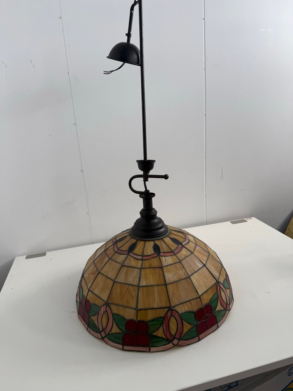 Tiffany Stijl Hanglamp - Glas in Lood Design, Ophalen, Gebruikt, ., E27 (groot)
