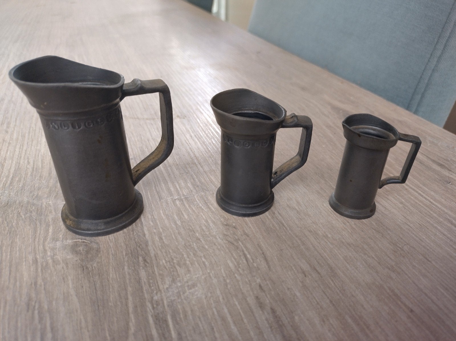 Set van 3 antieke tinnen kannen/mokken, Antiek en Kunst, Ophalen of Verzenden
