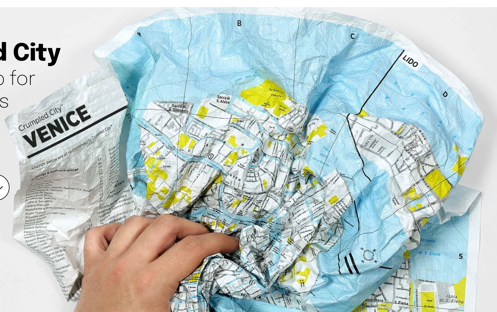 Nieuw! Venetie plattegrond Palomar Crumpled City, Overige merken, Fiets- of Wandelgids, Europa, Nieuw