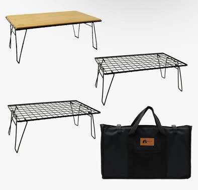 HIBARI Camping Table – Set of 3 with Top Plate & Carry Bag, Ophalen, Zo goed als nieuw, Campingtafel