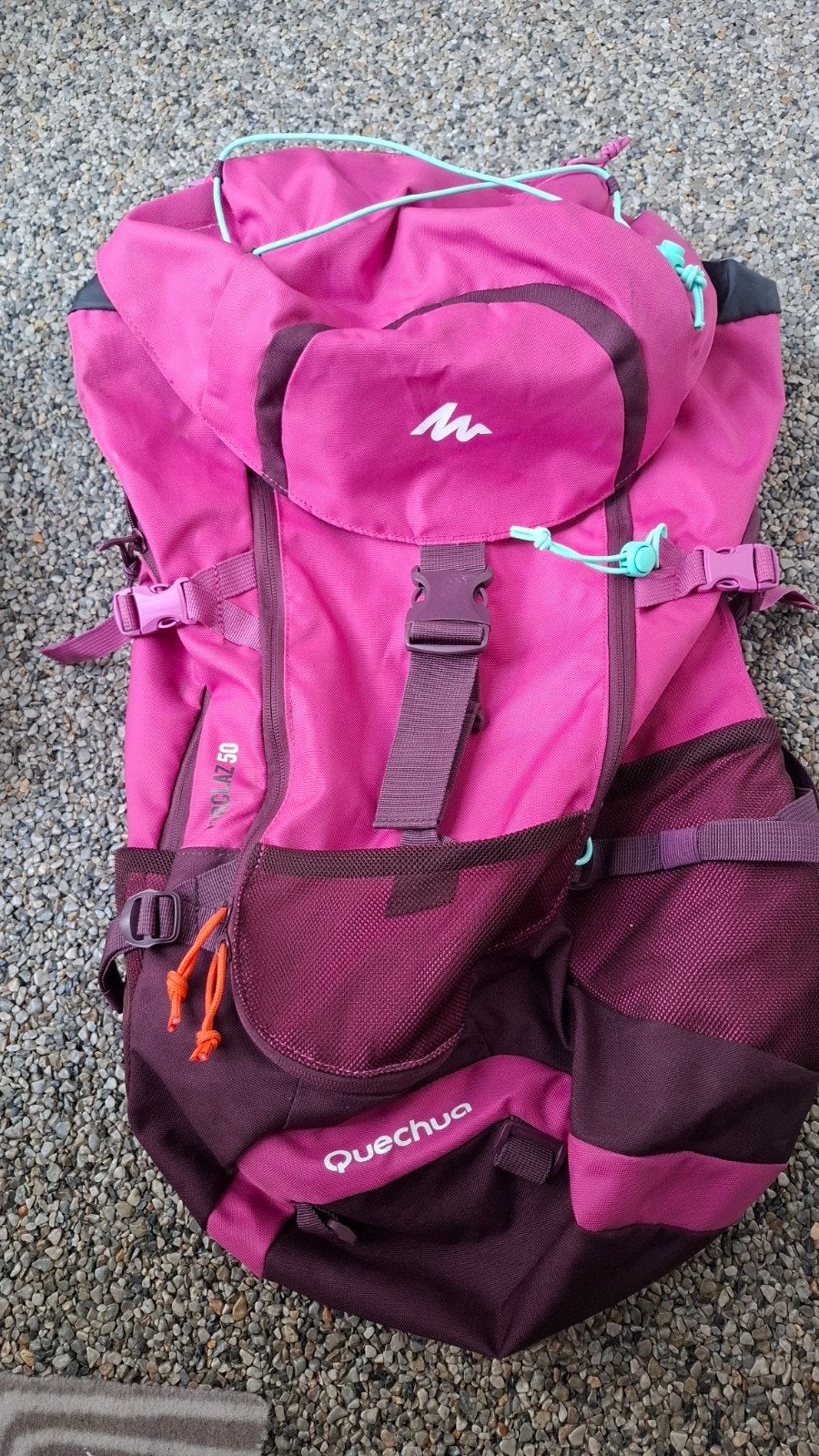 Quechua Forclaz 50 Trekking Rugzak - Roze/Paars, Overige merken, Gebruikt, 25 tot 40 cm, Ophalen of Verzenden