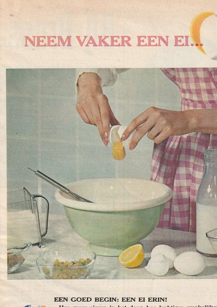 Retro reclame 1964 Ei promotie maak eens een cake, Verzamelen, Retro, Verzenden, Overige typen