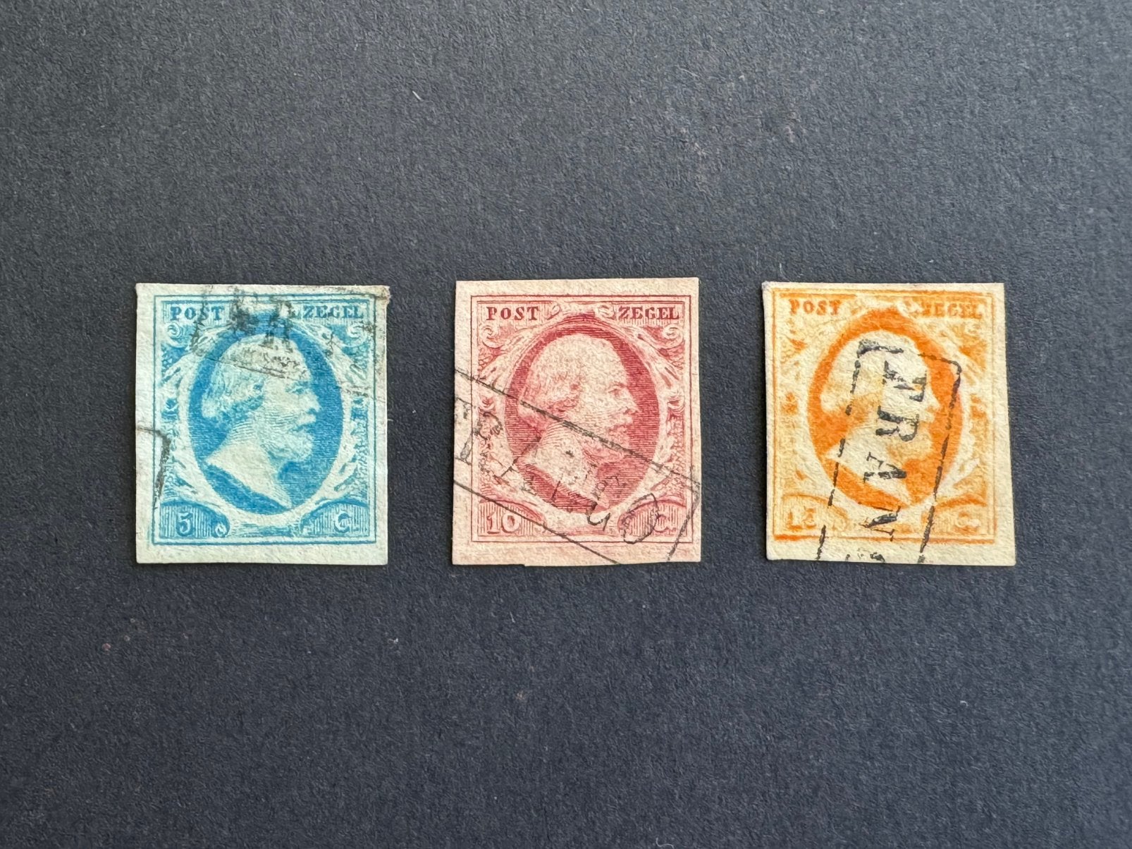 1852 Koning Willem III NVPH nr 1-3 gestempeld, Verzenden, T/m 1940, Gestempeld