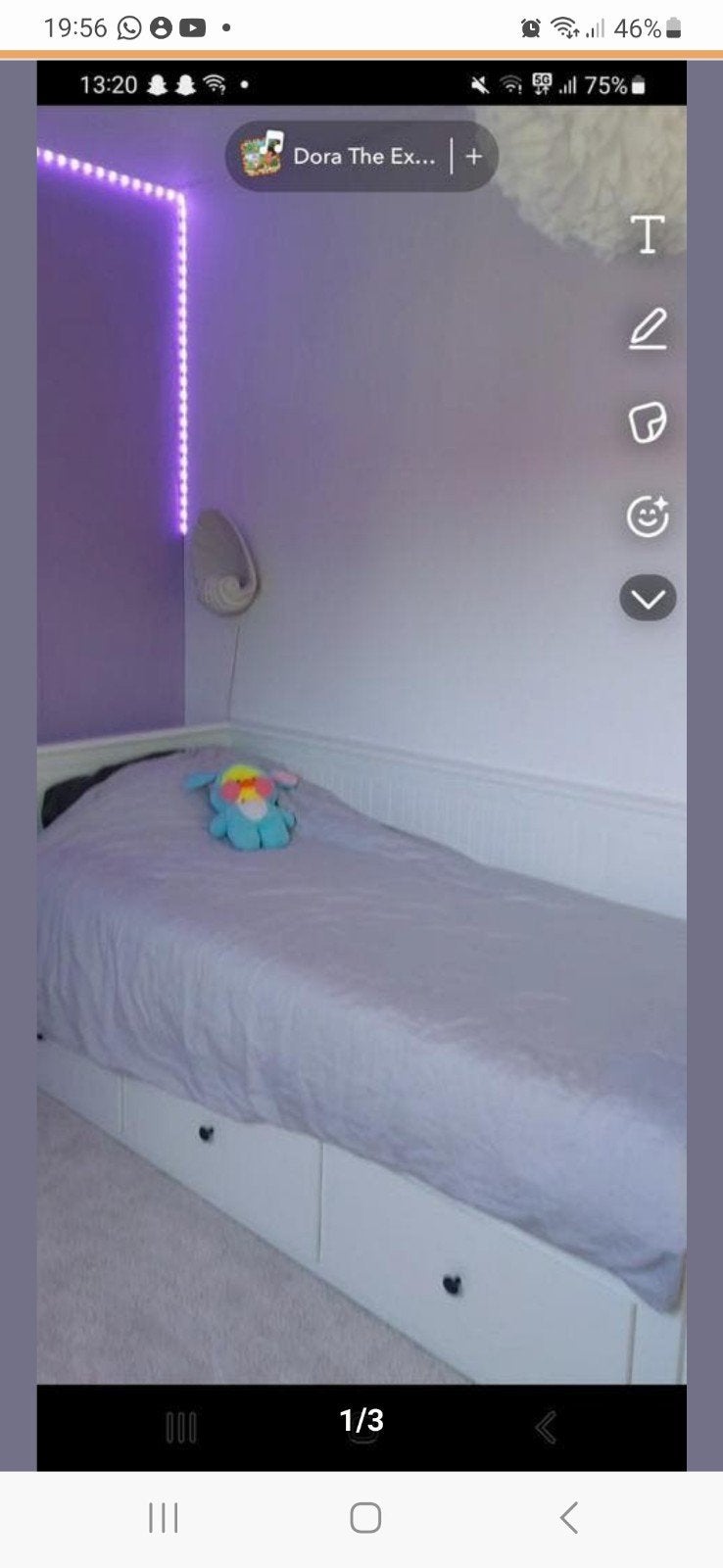 Ikea Hemnes bed, Gebruikt, Wit, Tweepersoons, Ophalen of Verzenden
