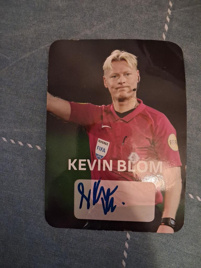 Fotokaart Kevin Blom met Handtekening, Ophalen of Verzenden, Gebruikt, Overige binnenlandse clubs, Spelerskaart