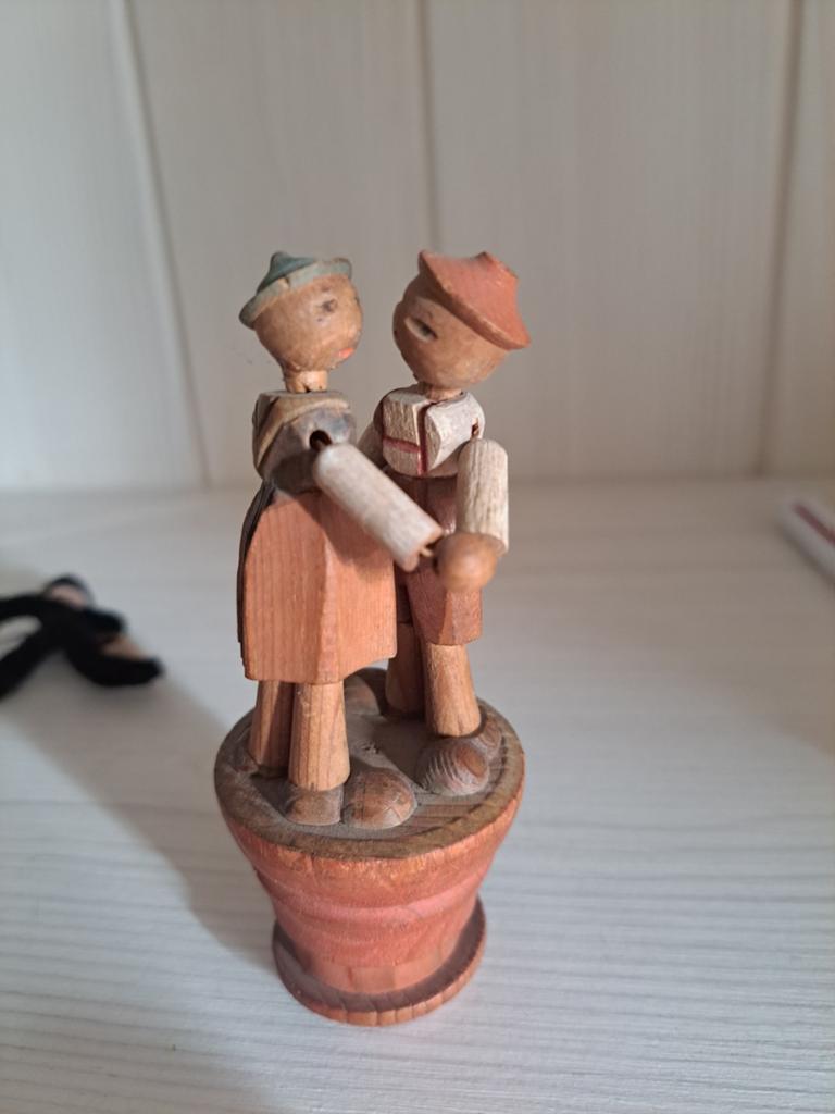 Antieke houten druk poppetjes, Ophalen of Verzenden, Gebruikt