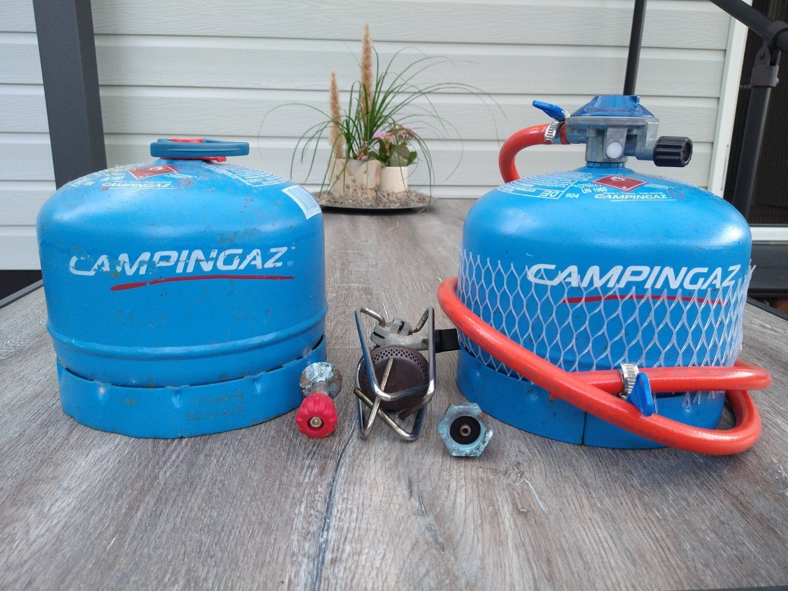 Campingaz gasflessen 904 en brander set, Ophalen of Verzenden, Gebruikt