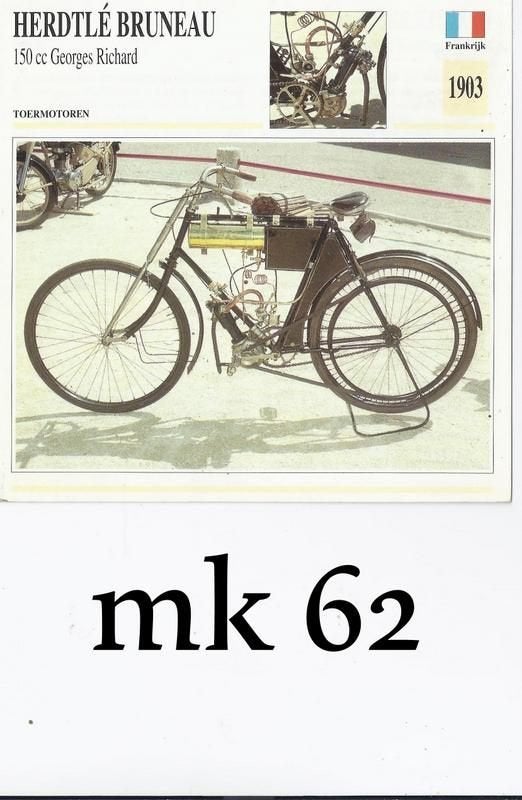 Mk62 motorkaart herdtle bruneau, Ophalen of Verzenden, Zo goed als nieuw, Motoren