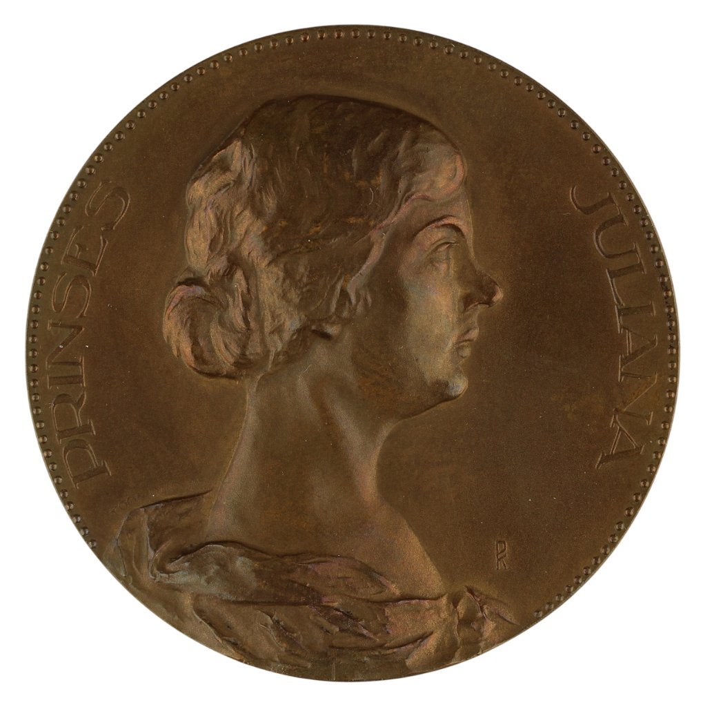 Penning VPK 1927 Toon Dupuis : Prinses Juliana, Verzenden, Brons, Nederland