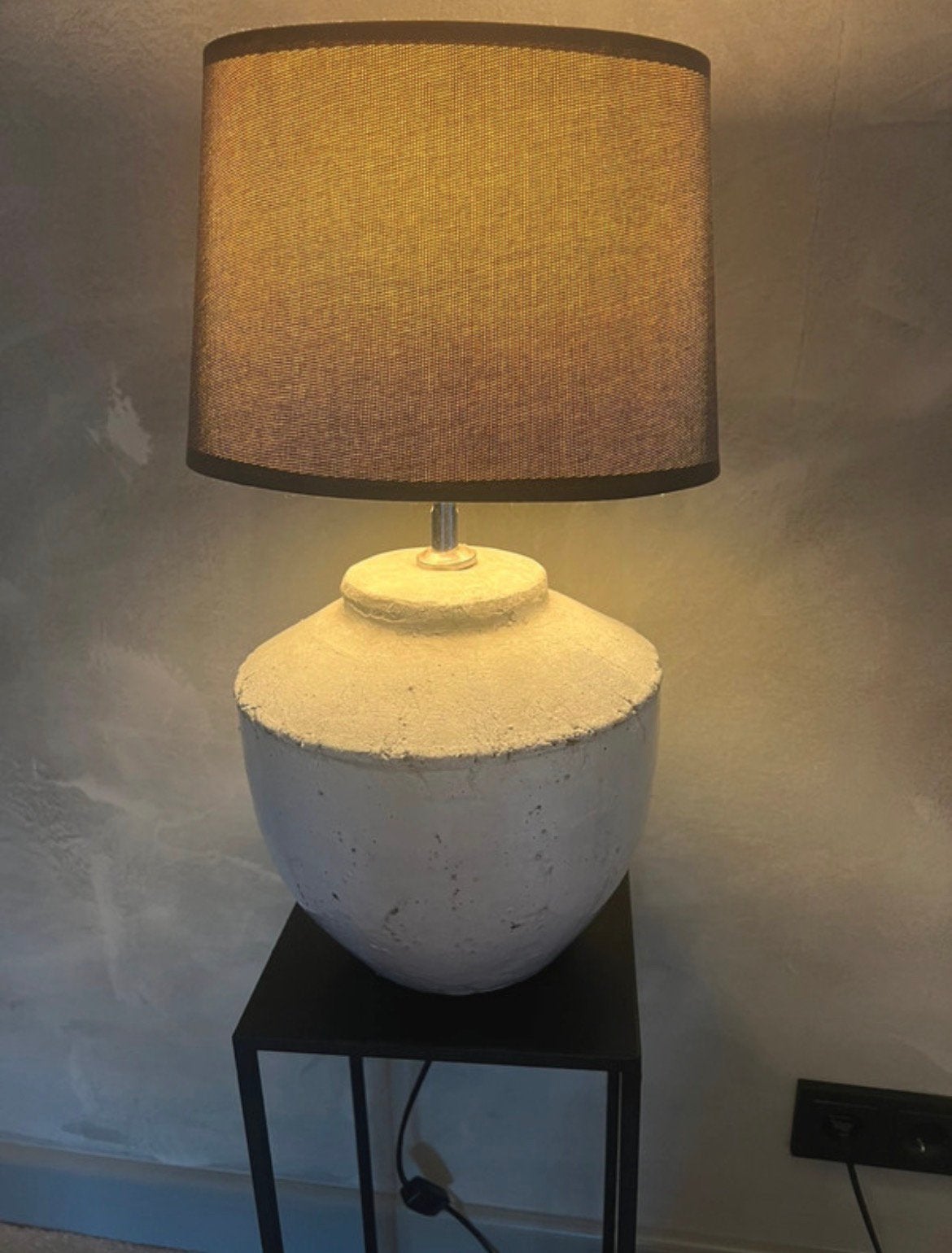 Stoere landelijke kruiklamp met kap, Ophalen, Zo goed als nieuw, Met kap