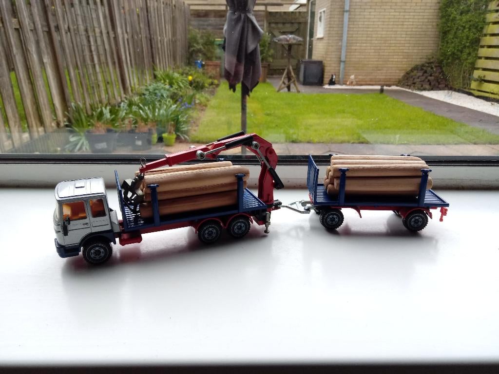 2x hout/bomen transport M.A.N + Daf 95 Siku, Hobby en Vrije tijd, Modelauto's | 1:50, Ophalen, Nieuw, Bus of Vrachtwagen, SIKU