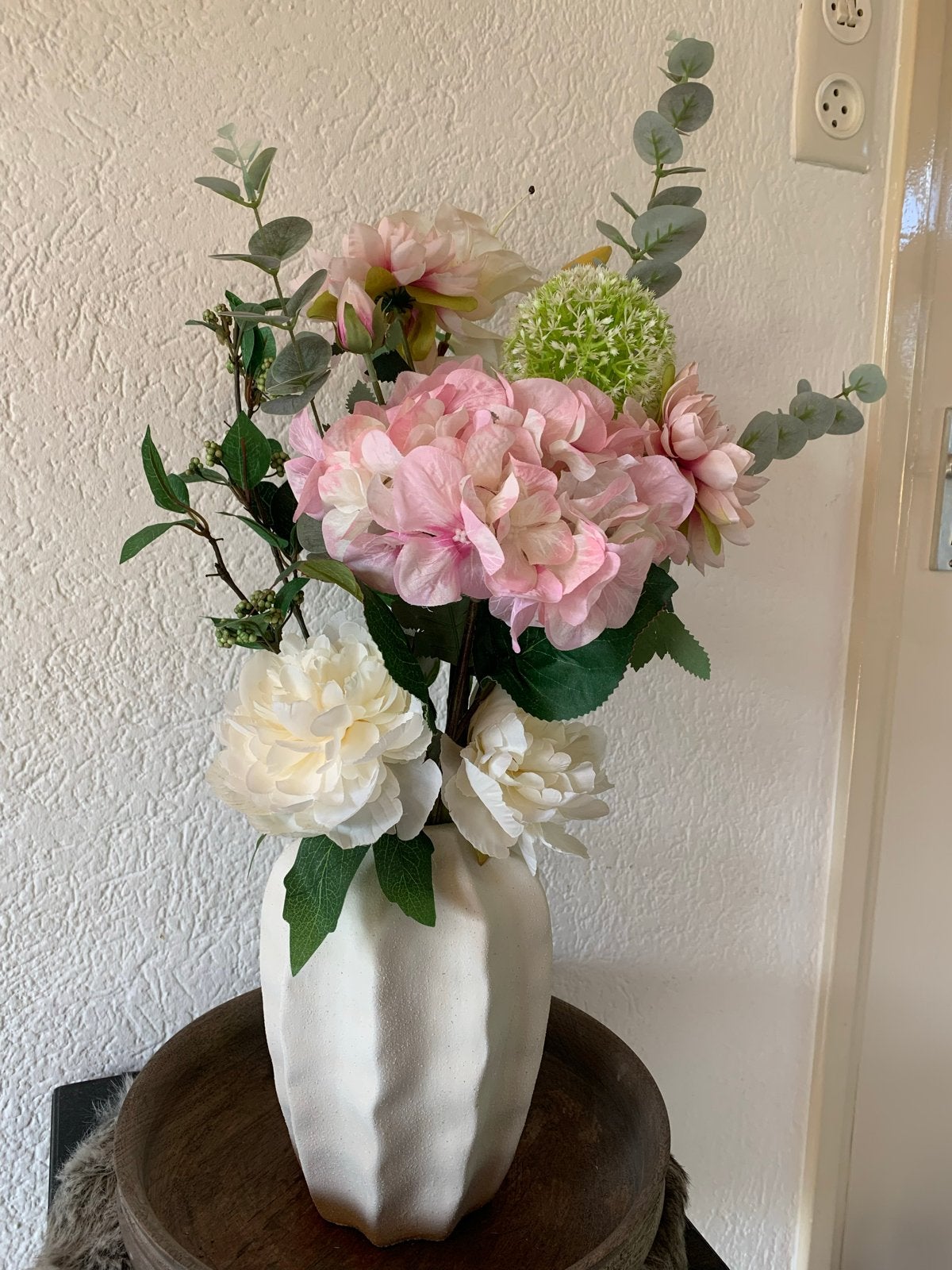 Groot boeket zijde kunst bloemen, Overige materialen, Meerkleurig, Ophalen of Verzenden, Zo goed als nieuw