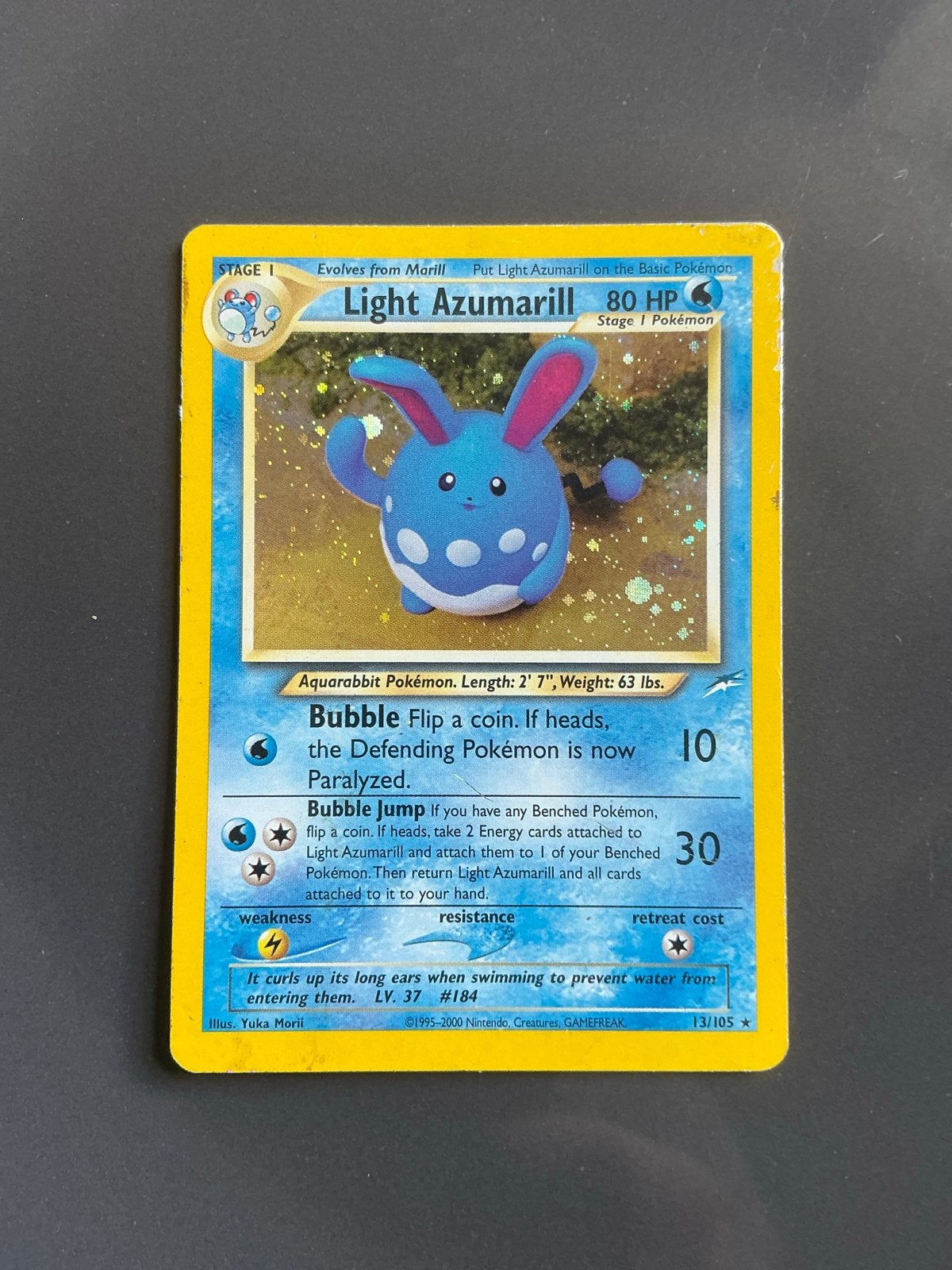 Pokémon Kaart: Light Azumarill (Neo Destiny 13/105), Ophalen of Verzenden, Gebruikt, Losse kaart