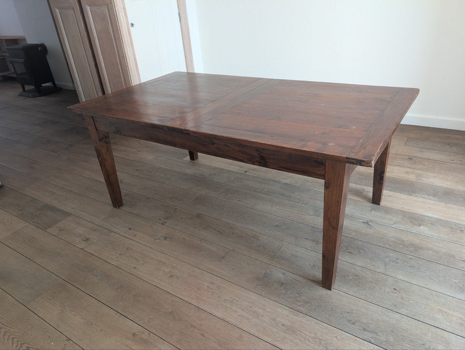 Robuuste Teak Houten Eettafel - Uitschuifbaar, Huis en Inrichting, Gebruikt, Teakhout, 200 cm of meer, Vijf personen of meer