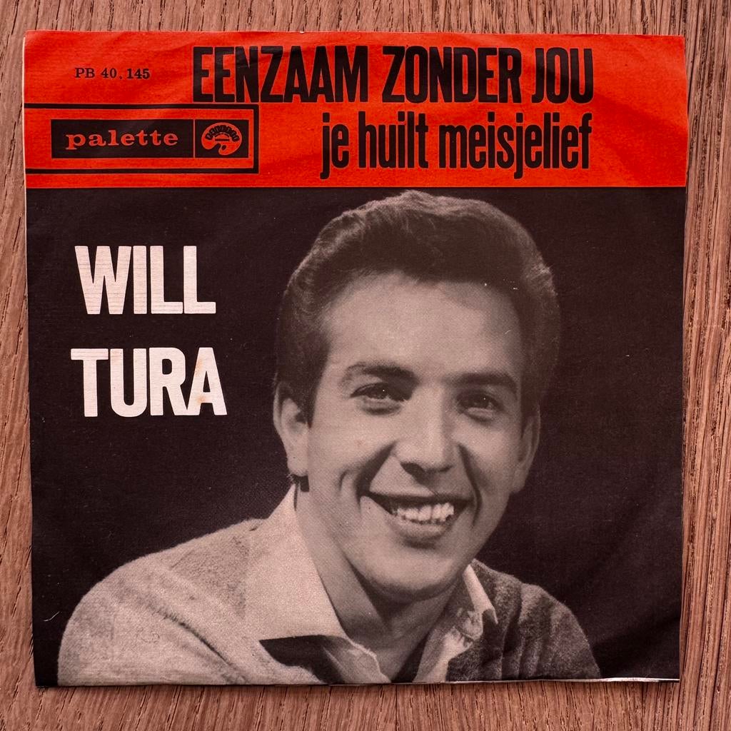 Will Tura Eenzaam Zonder Jouw 7” vinyl single 1962 Belgium, Gebruikt, 7 inch, Single, Ophalen of Verzenden