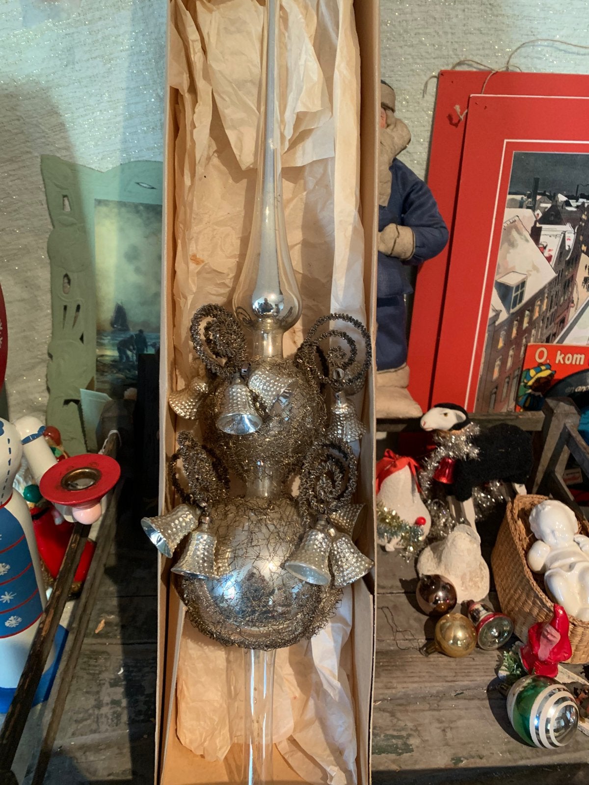 Zeldzame hele grote piek met kerst bellen, T, Ophalen of Verzenden, Zo goed als nieuw, N