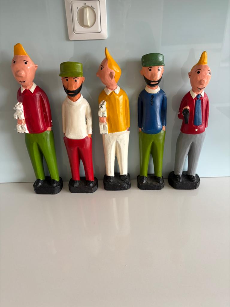 Kuifje beelden 5 stuks gaaf beiden naar waarde, Ophalen of Verzenden, Zo goed als nieuw, Beeldje of Figuurtje
