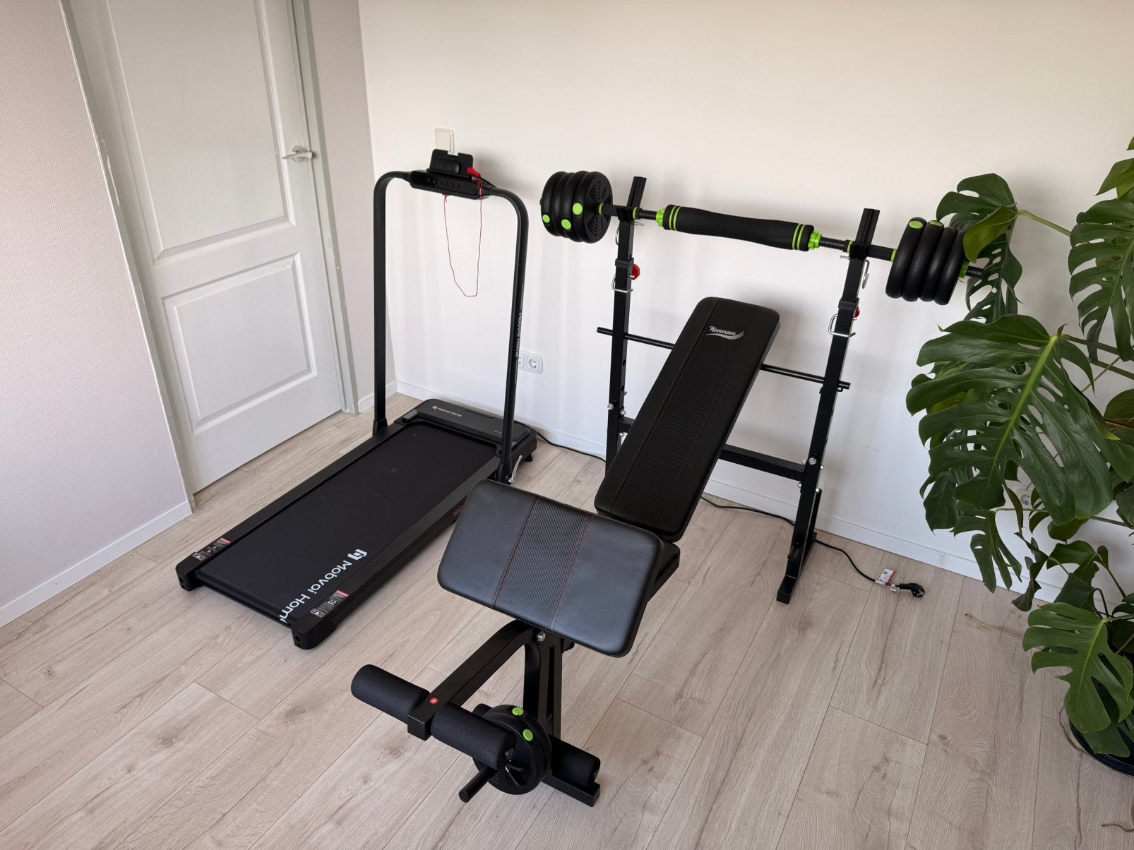 Home Gym | Loopband, Fitnessbank & Gewichten | Als nieuw, Sport en Fitness, Ophalen, Zo goed als nieuw, Aluminium, Loopband
