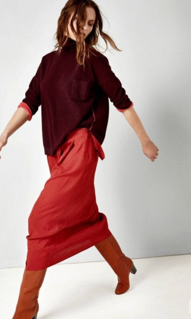 leuke trui sweater met col bordeaux Humanoid mt XS (S), Verzenden, Maat 34 (XS) of kleiner, Gedragen, Overige kleuren