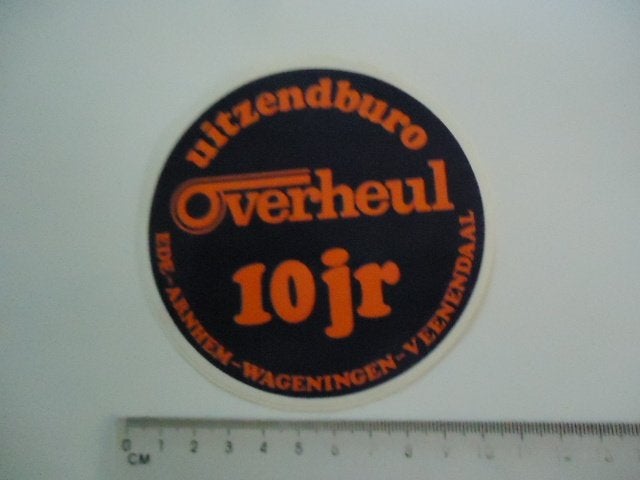 sticker oud OVERHEUL Ede Wageningen Arnhem veenendaal, Verzenden, Zo goed als nieuw, Bedrijf of Vereniging