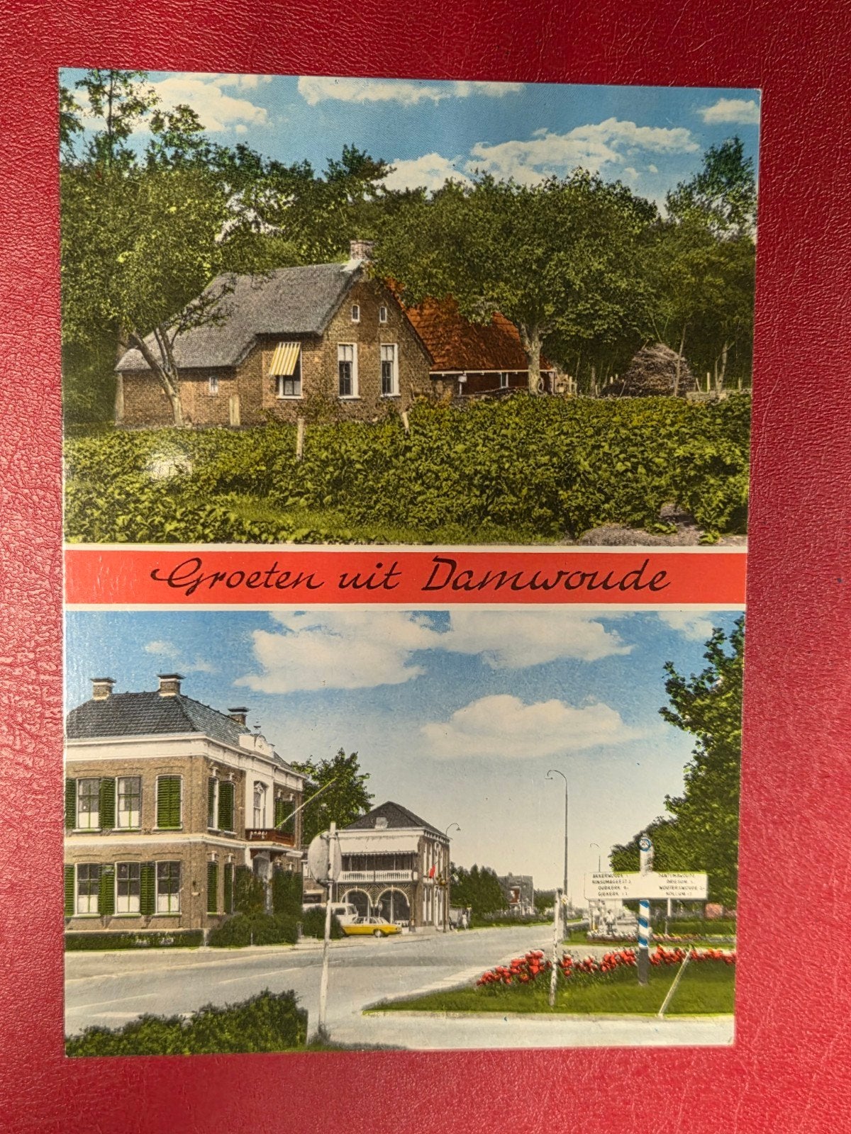 Damwoude bij Dokkum 2-luik, Verzamelen, Ansichtkaarten | Nederland, Ophalen of Verzenden, 1940 tot 1960