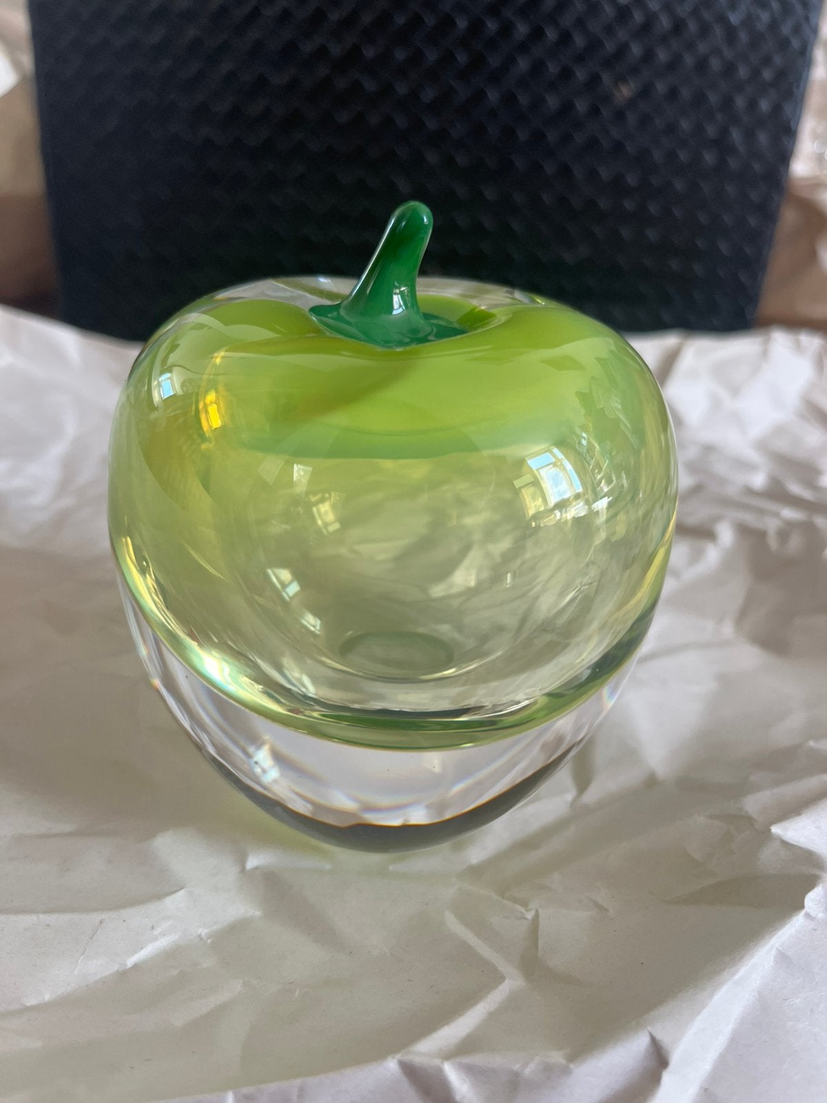 Glazen appel decoratie, groen, Ophalen of Verzenden