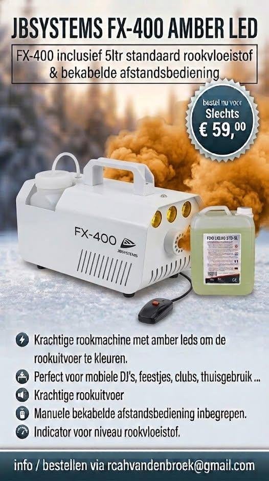 Rookmachine FX400 incl vloeistof, Ophalen of Verzenden, Nieuw, Rookmachine