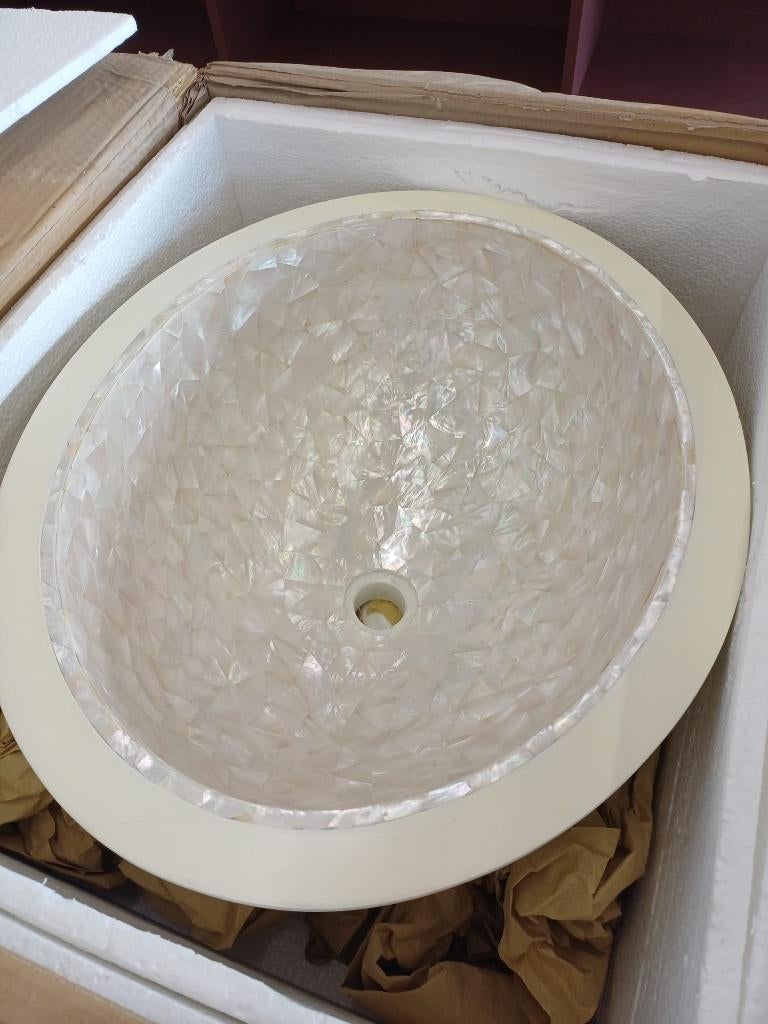 Waskom parelmoer 2x onderbouw, Ophalen, Minder dan 50 cm, Nieuw, Minder dan 100 cm