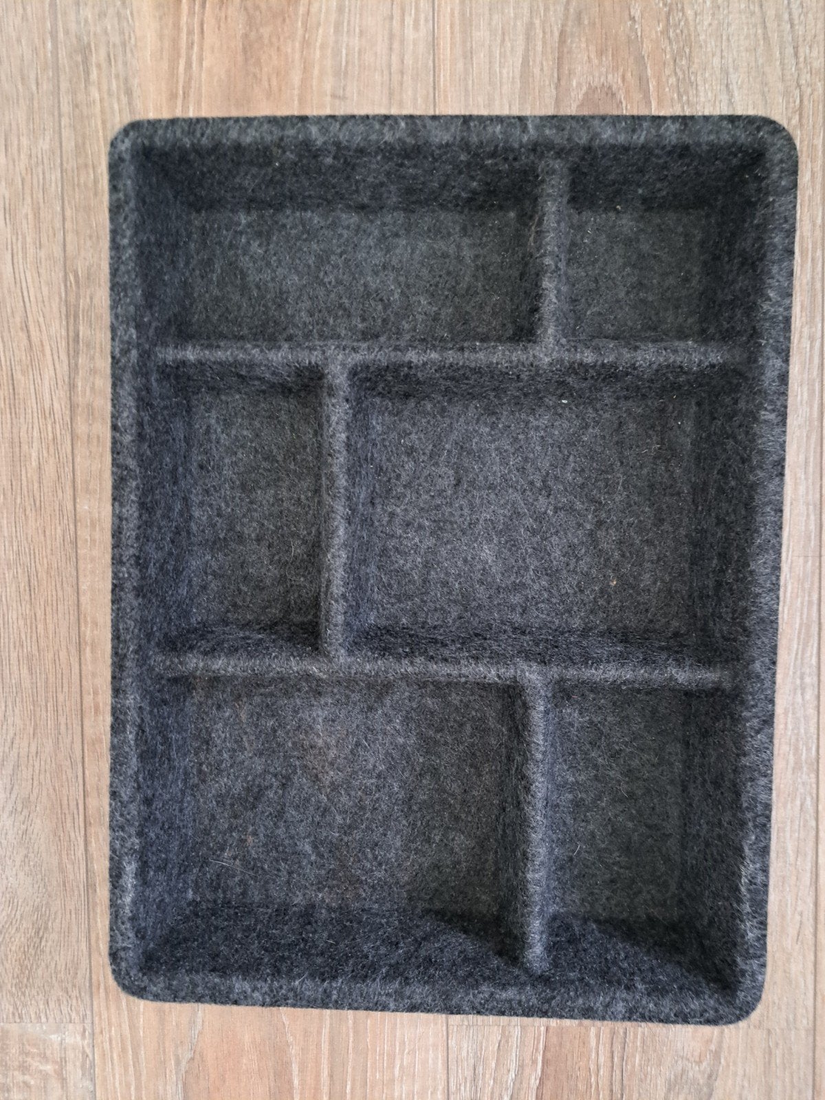 Grijze vilten lade-organizer met vakken 40x30x6 cm, Ophalen of Verzenden, Gebruikt, Grijs, Textiel