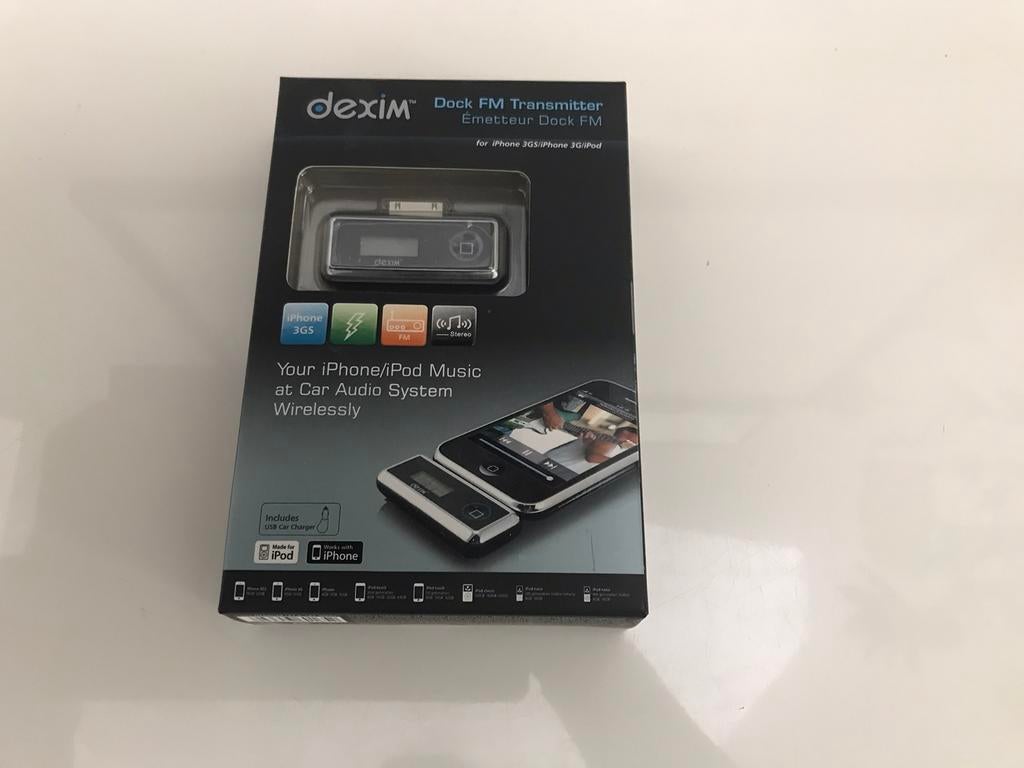 Dexim DFA003B Dock FM Transmitter for iPhone 3Gs/3G /iPod, Ophalen of Verzenden, Nieuw, Dexim