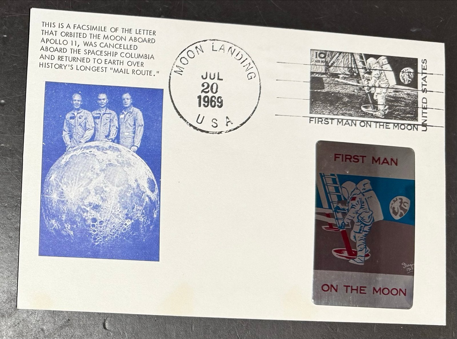 Apollo 11 Moon Landing Facsimile Brief - Groot Formaat, Ophalen of Verzenden, 1960 tot 1980, Ongelopen