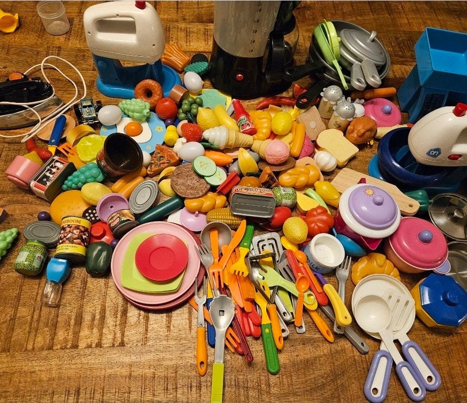 Grote speelgoedkeuken set met accessoires, Ophalen, Gebruikt, Knutselen