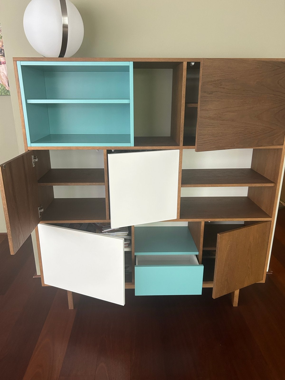 Stijlvolle Kast met Opbergruimte - 143x153x40 cm, Ophalen, 100 tot 150 cm, Zo goed als nieuw, Met lade(s)