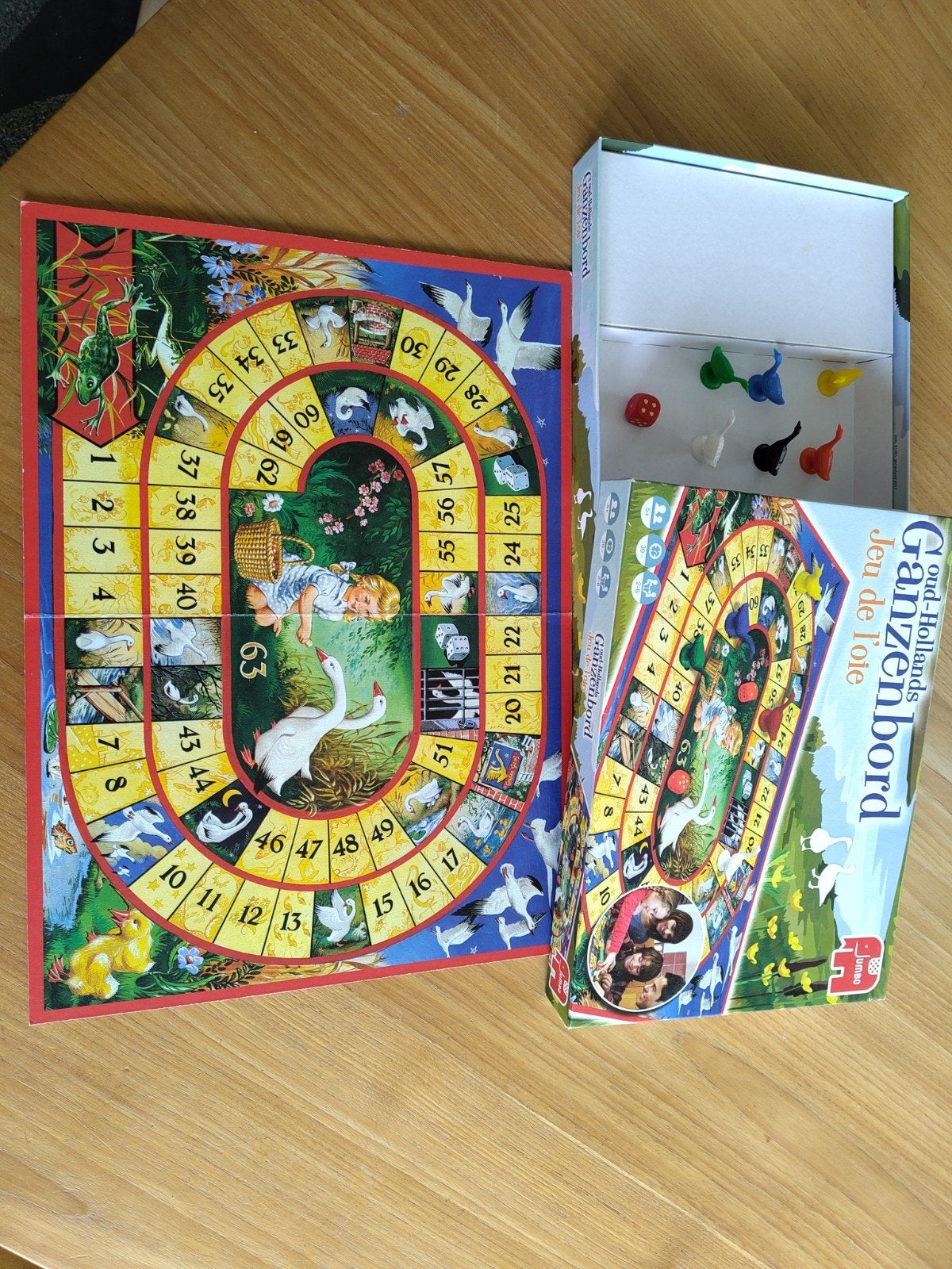 oud Hollands ganzenbord, Hobby en Vrije tijd, Drie of vier spelers, Ophalen of Verzenden, Zo goed als nieuw, Jumbo