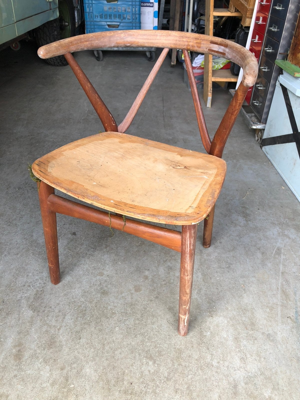 Henning Kjærnulf Model 255 Bruno Hansen vintage stoel, Ophalen, Bruin, Zo goed als nieuw, Eén