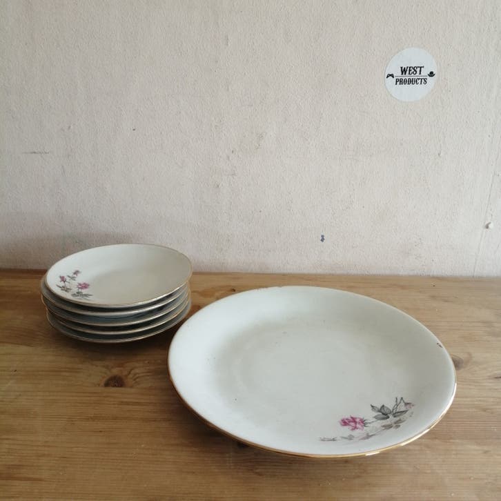 6x Sebring Porcellana Bord/Schaaltje/Schotel