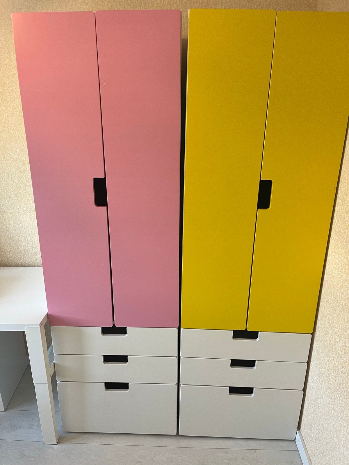 IKEA STUVA kledingkast - Roze/Geel - Goede staat, Ophalen, 50 tot 100 cm, Met lade(s), 150 tot 200 cm