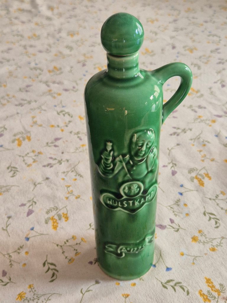 Mooie Vintage Hulskamp Jenever Fles - Groen Keramiek, Ophalen of Verzenden