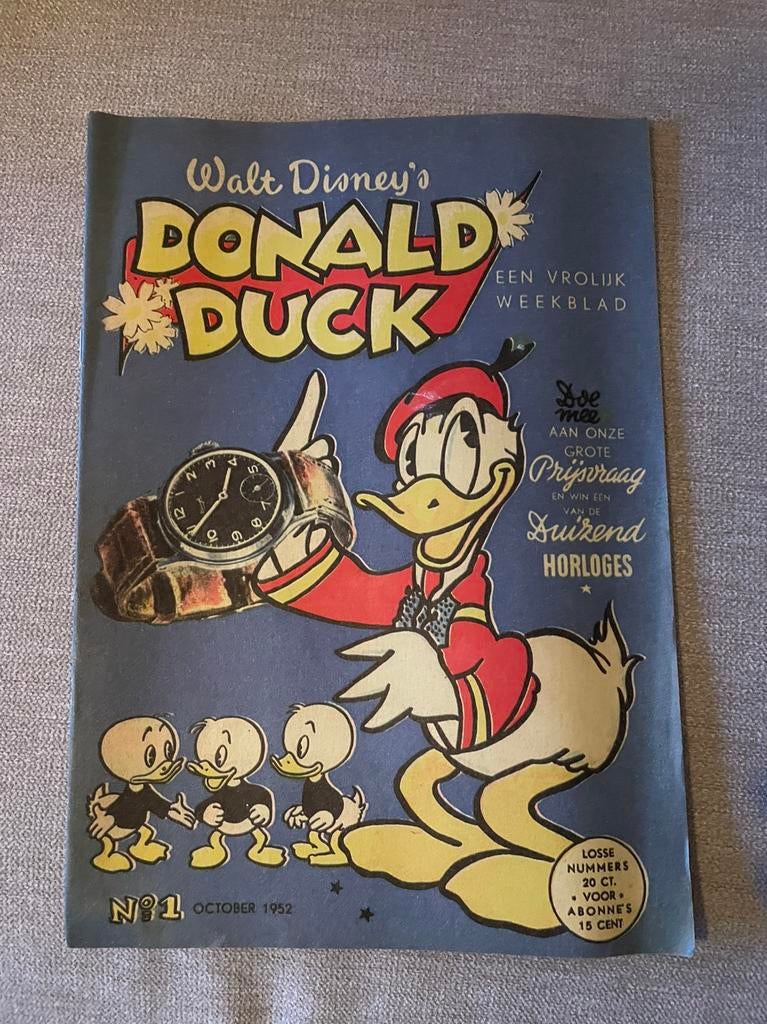 Donald Duck no. 1 1952 herdruk, Boeken, Stripboeken, Eén stripboek, Ophalen of Verzenden, Zo goed als nieuw